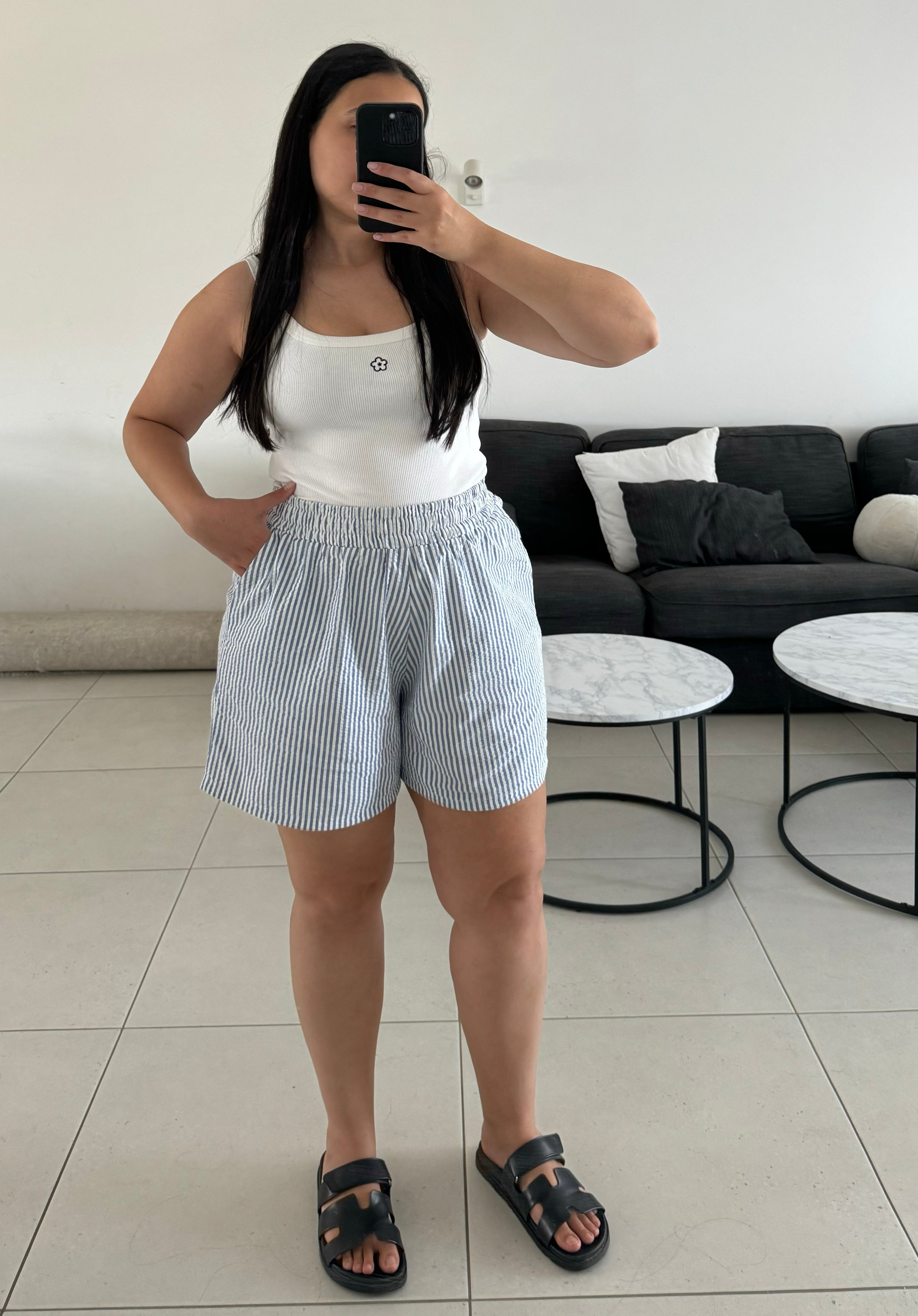 COMFY SHORTS - פסים כחול לבן