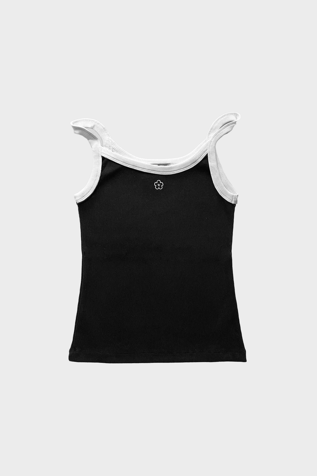 Snatched Waist Tank Top - Black and White