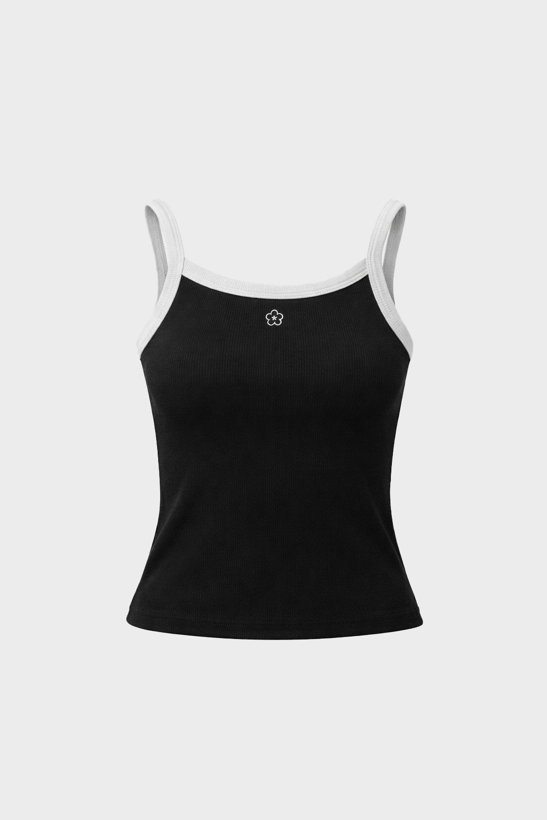 Snatched Waist Tank Top - Black and White